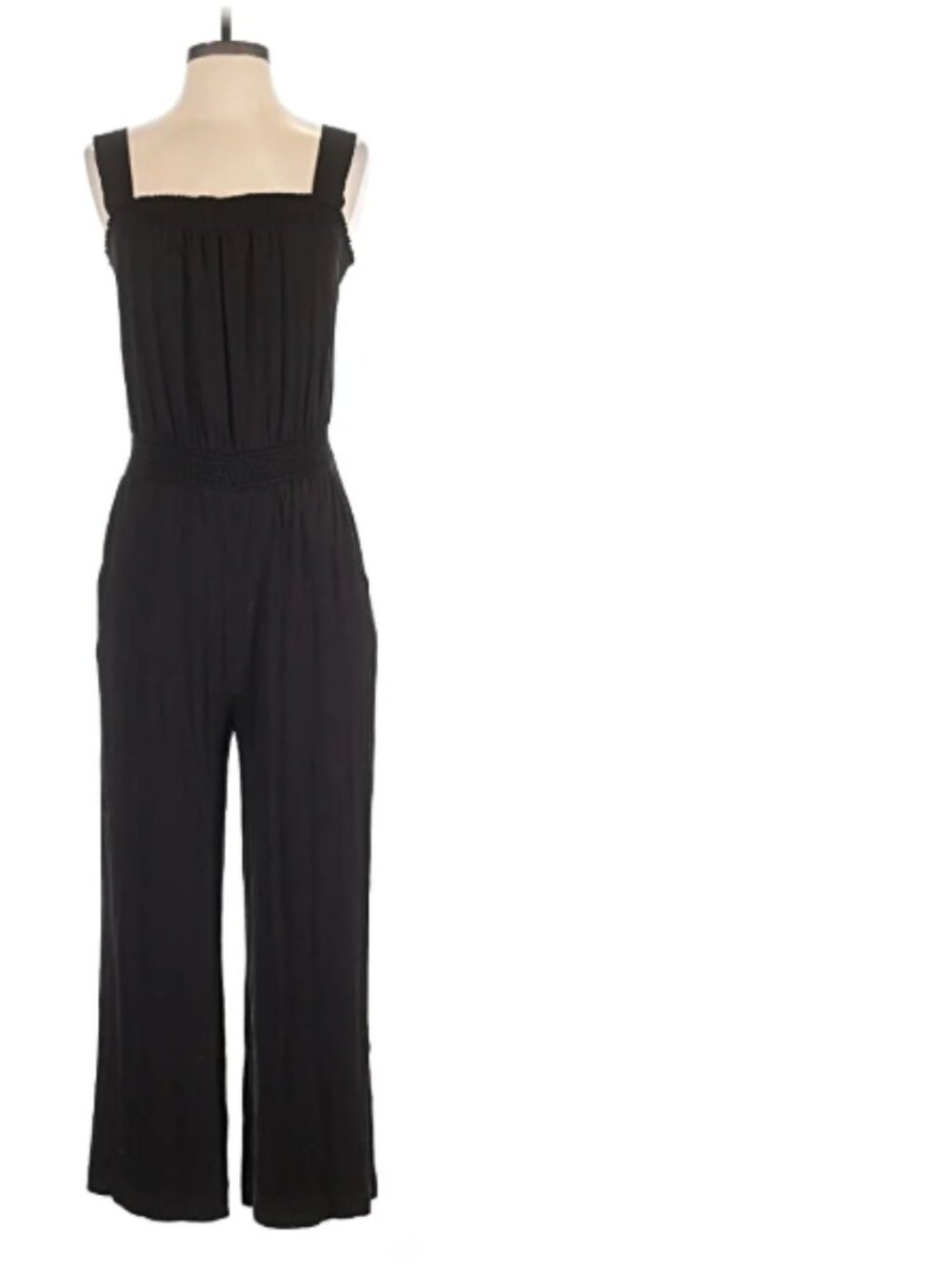 Boden Black Smocked Wide-Leg Jumpsuit – Size US 14R / UK 18R
